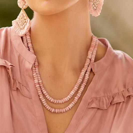 Tallulah - Rose Coloured Layered Adjustable Necklace