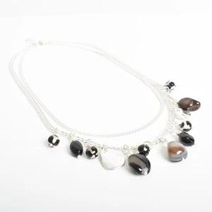 Adorne - Stone and Metal Short Layers Necklace - sammi