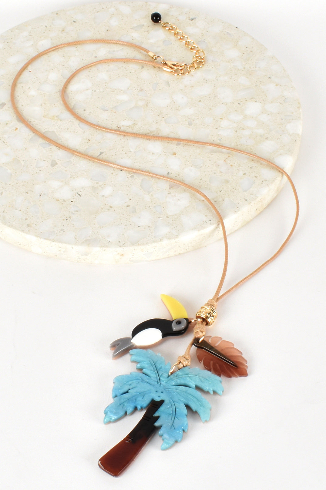 Resin Palm Tree on cord Necklace
