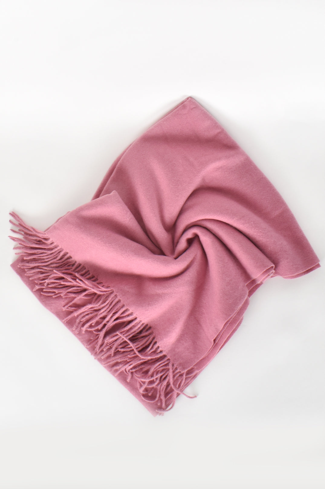 Get cosy fringe Scarf in Sage and Dusty Pink by Adorne
