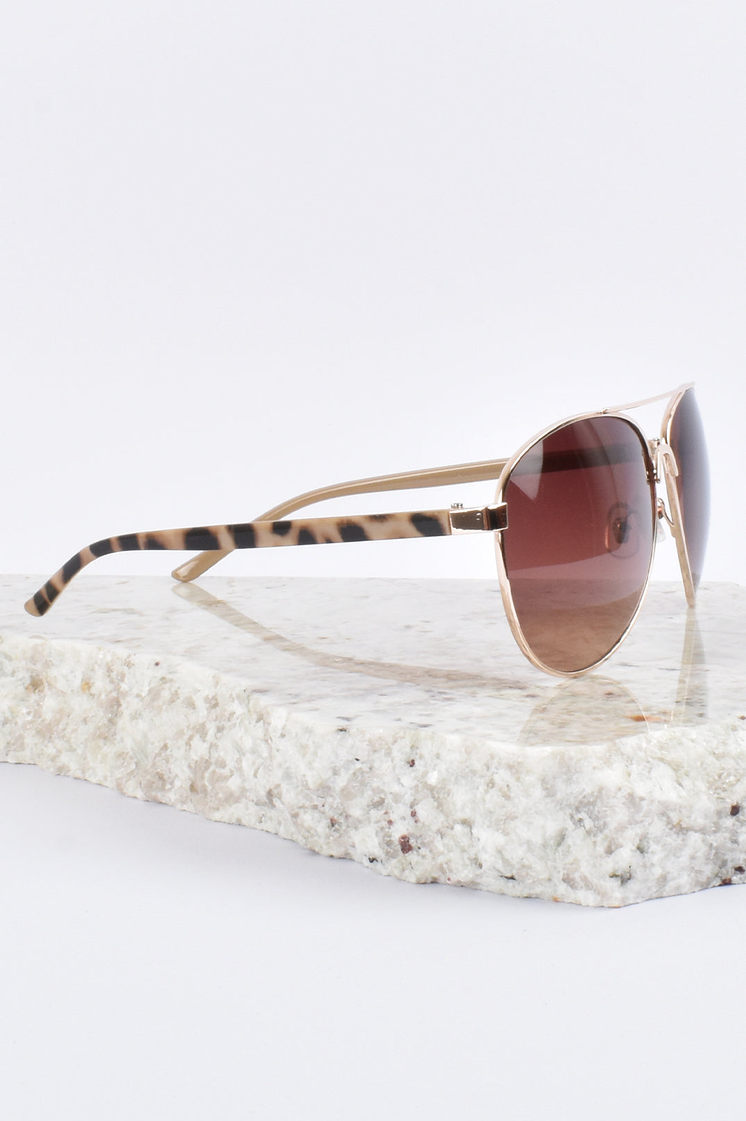 Gold Leopard Vivi Aviator Style Fashion Sunglasses