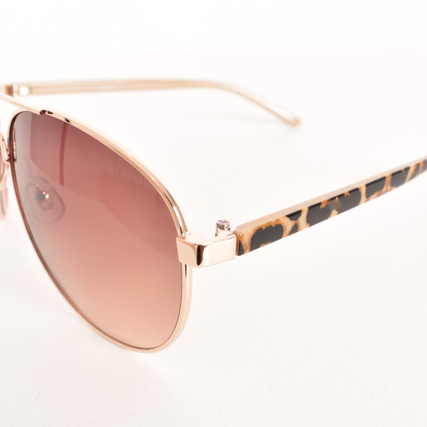 Gold Leopard Vivi Aviator Style Fashion Sunglasses
