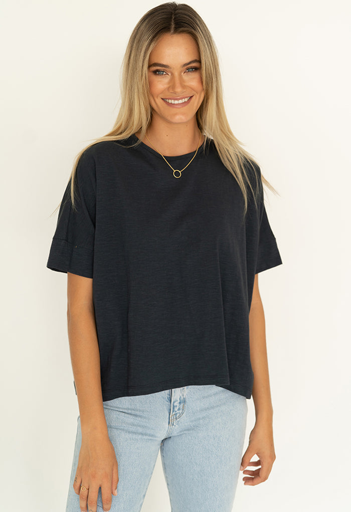 Dippy Tee by Humidity - Navy Blue, Powder Blue and White
