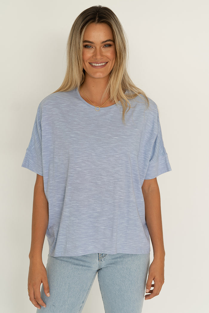 Dippy Tee by Humidity - Navy Blue, Powder Blue and White