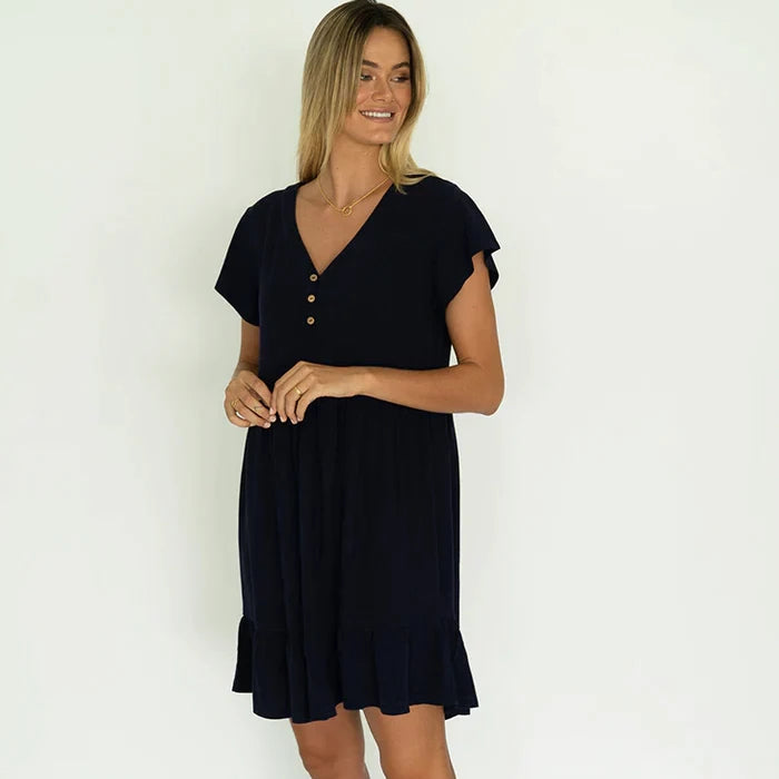 The Holly Dress by Humidity in Indigo and Natural