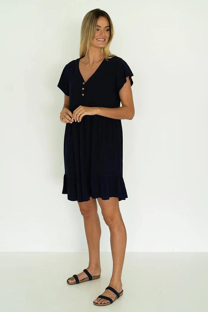 The Holly Dress by Humidity in Indigo and Natural