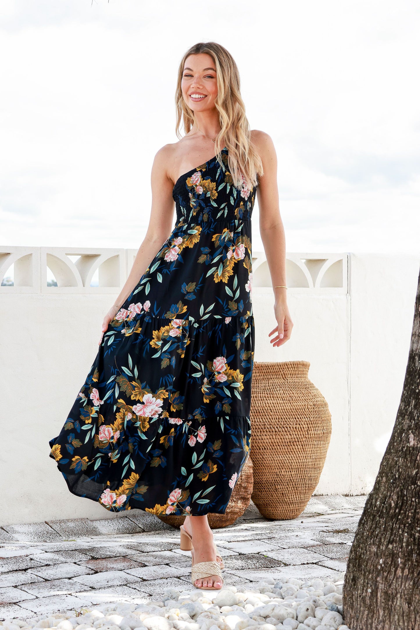 Grace & Co - Stunning One Shoulder Dress in Midnight