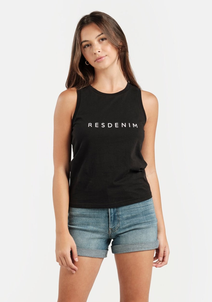 Res Denim Black Tank Top