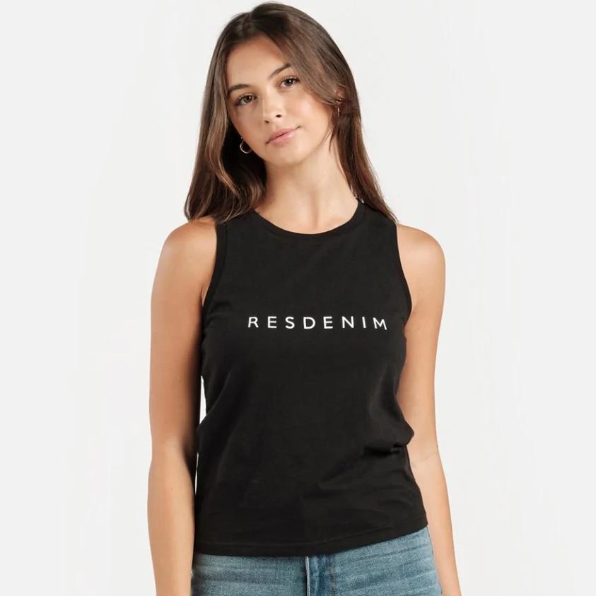 Res Denim Black Tank Top